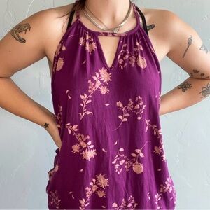 Stitch Fix Floral Purple Tank Top-Size L NWT